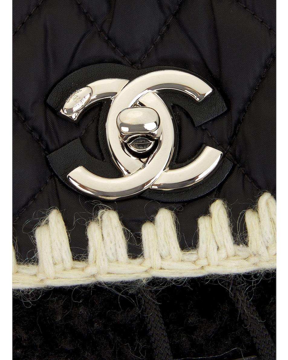 Chanel 2018 Shearling Wolle Nylon Gesteppt Coco Neige Duma Schwarzer Rucksack im Zustand „Gut“ im Angebot in Miami, FL