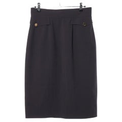 Chanel Perforierter Rock aus Wolle Braun