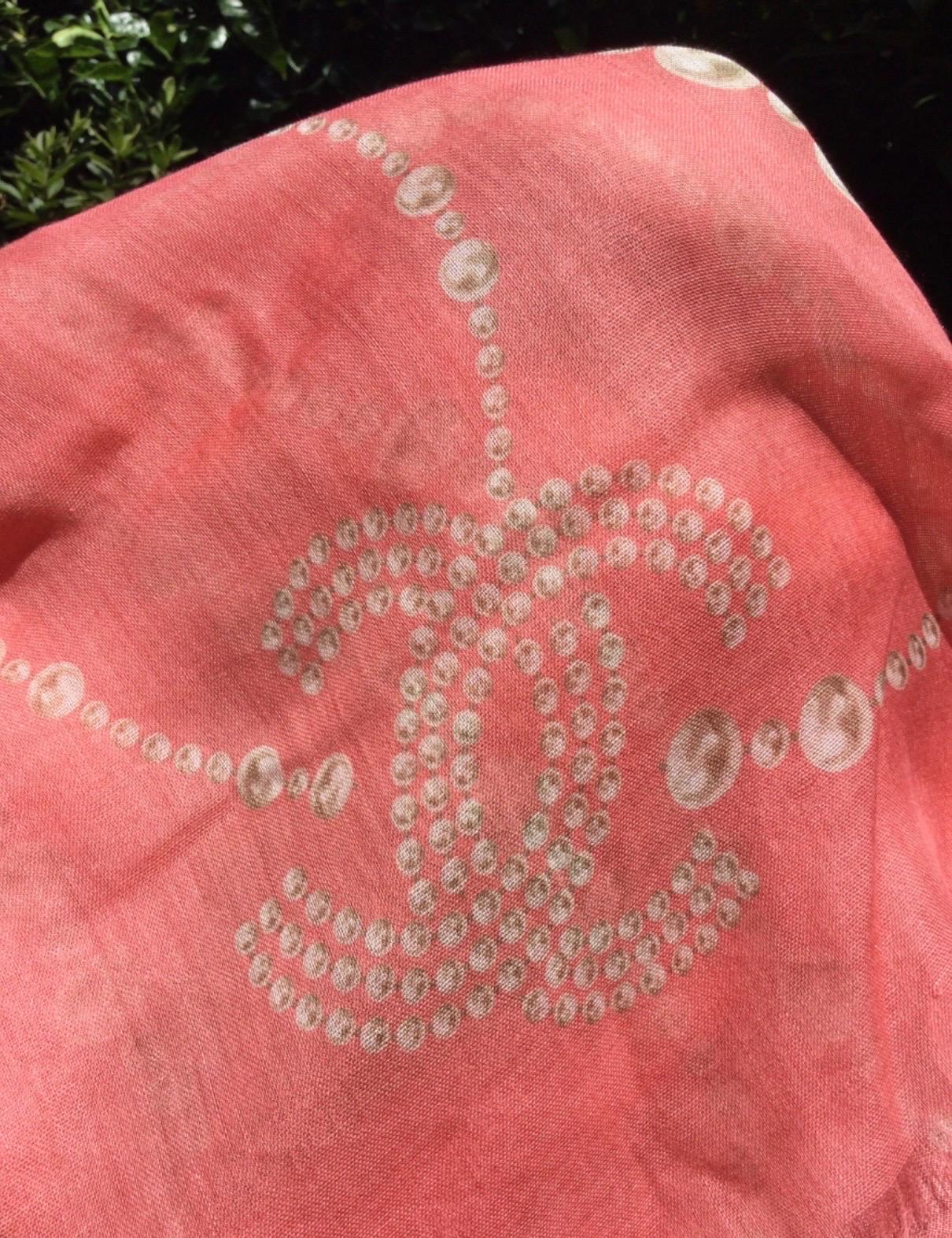 Chanel wool pink salmon Scarf 2