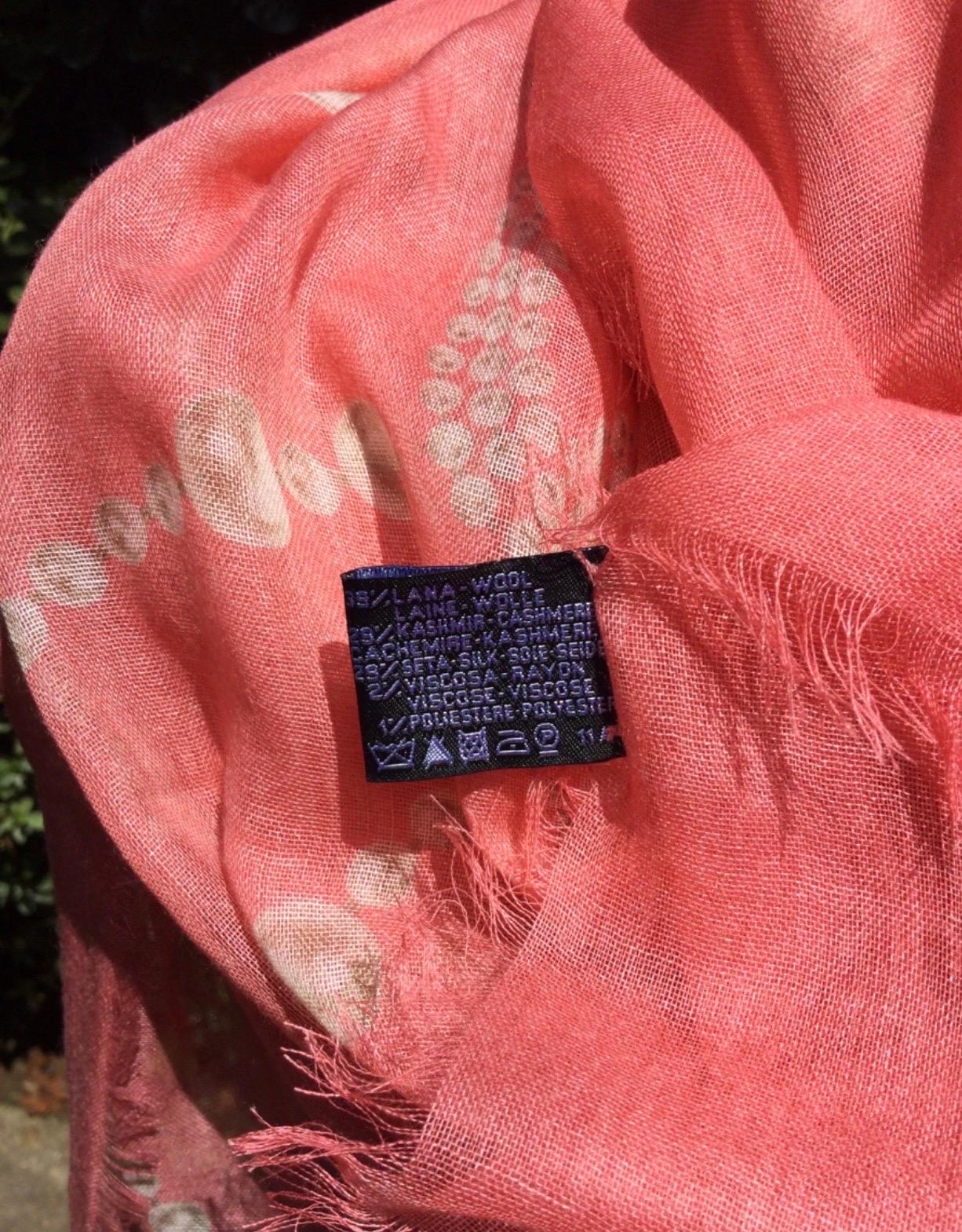 Chanel wool pink salmon Scarf 3