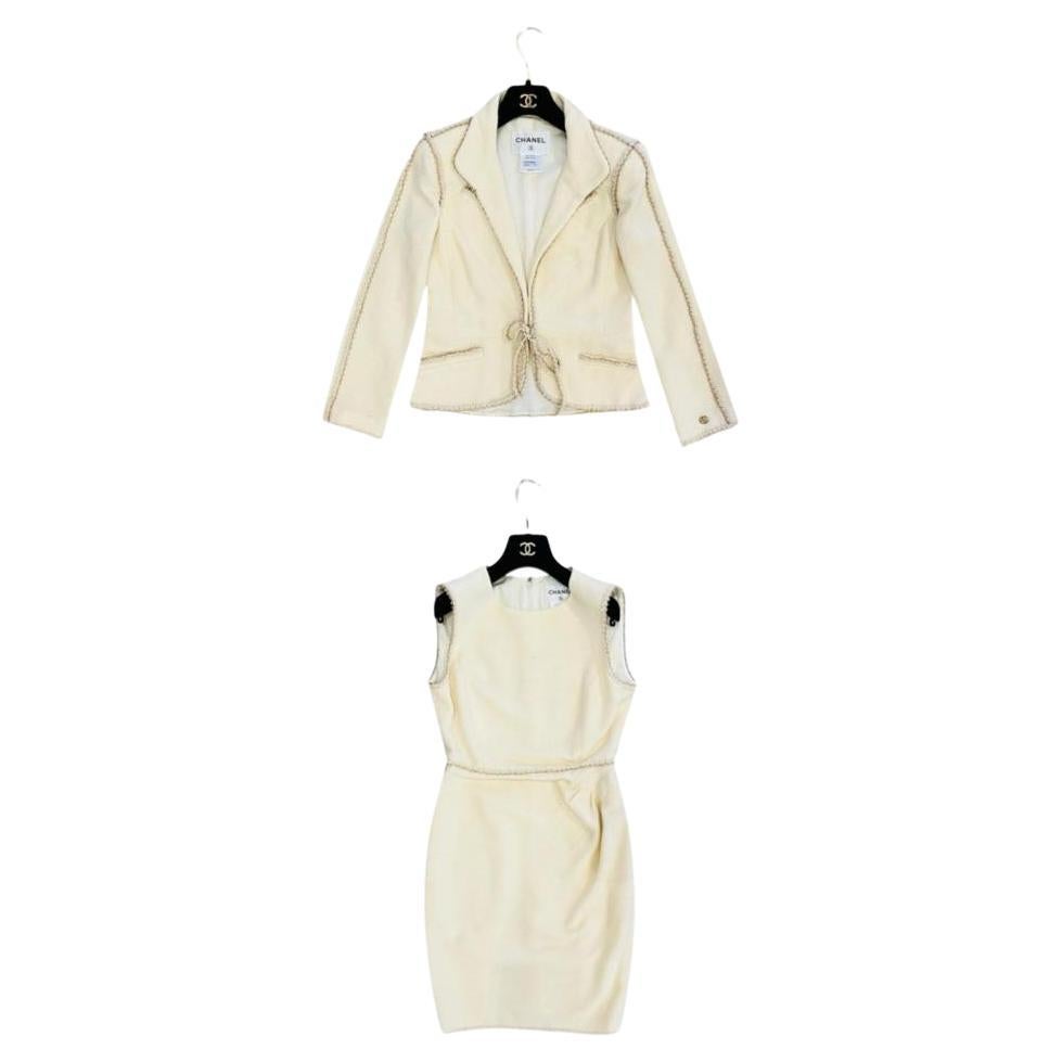 Chanel Wool & Silk Blend Tweed Dress & Jacket Set