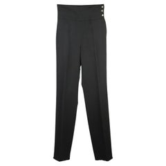 Chanel Hose mit geradem Bein aus Wolle FR 34 UK 6