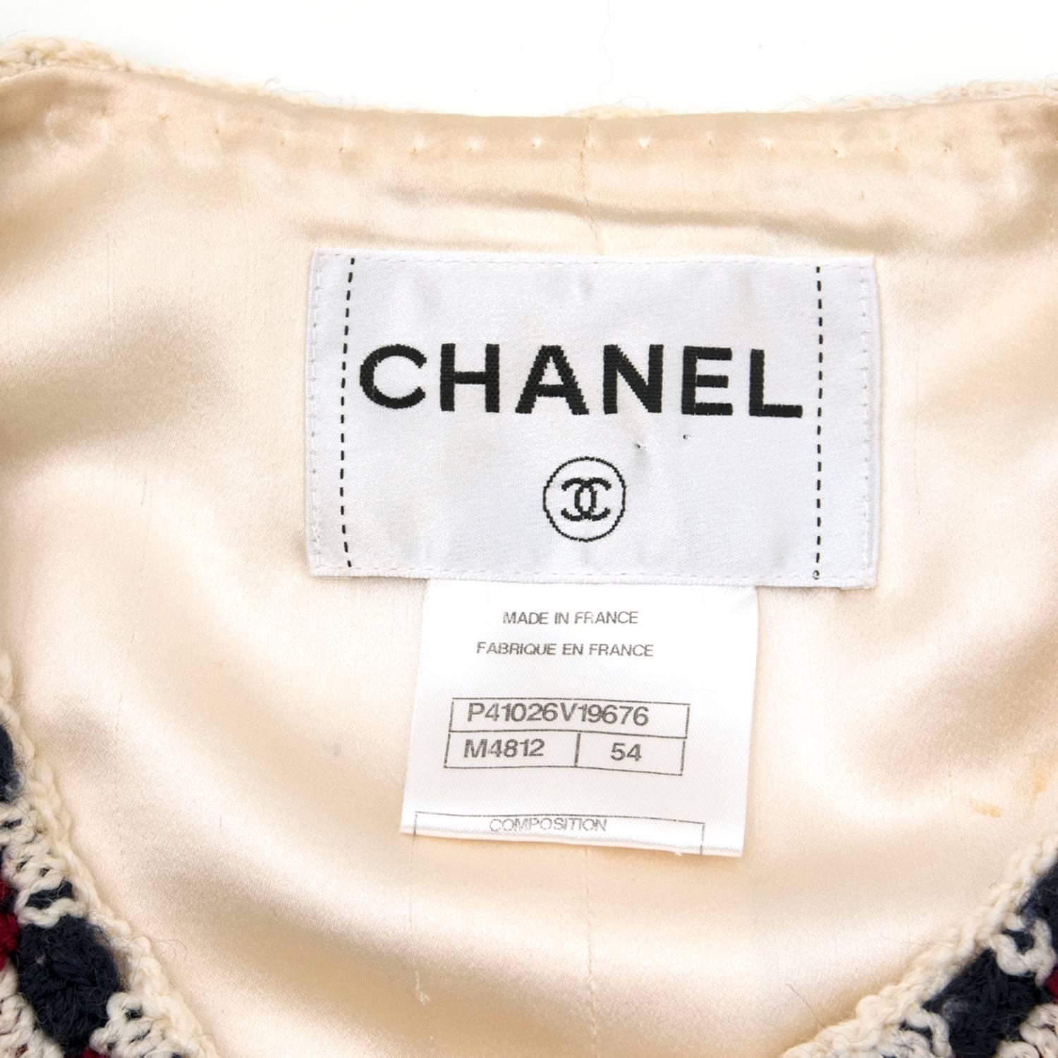 Beige Chanel Wool Tweed Jacket SIZE US 14/FR 54/UK 18