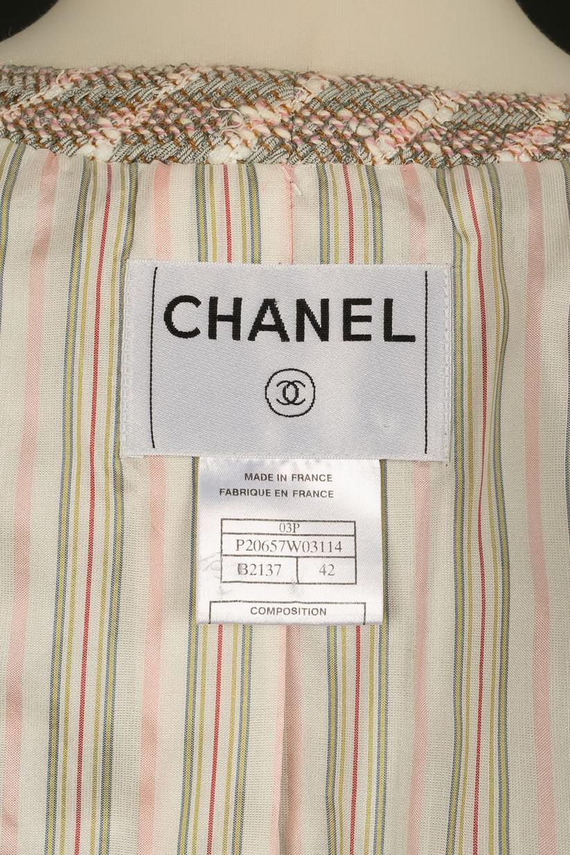 Chanel Wool Tweed Jacket with Silk Lining For Sale 9