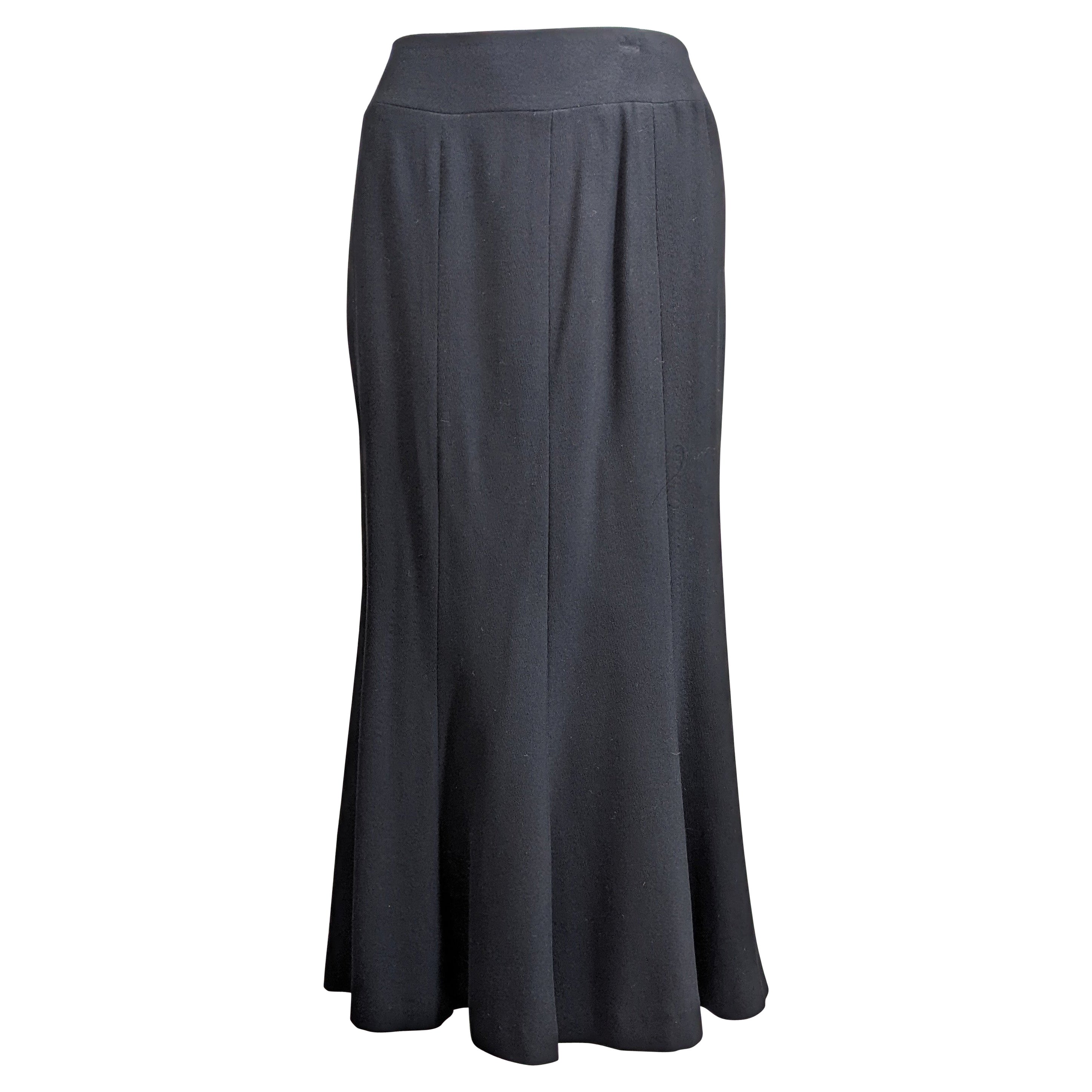 Gonna a tromba in twill di lana Chanel