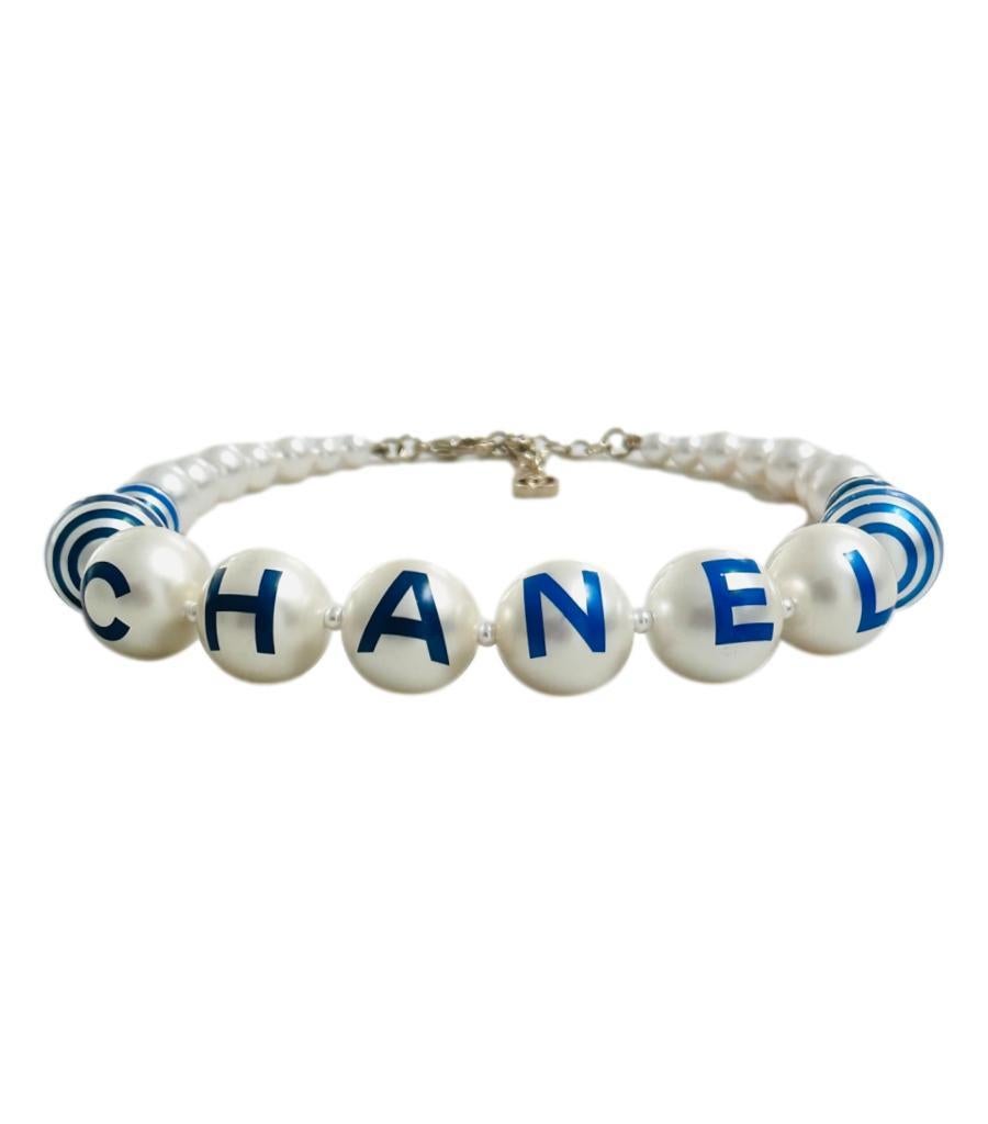 Chanel  Worded Pearl Chocker Necklace From The 'La Pausa' Collection For Sale 1