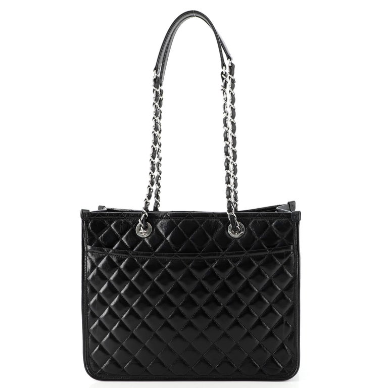 Chanel Working Vibe Chain Shopping Tote Quilted Aged Calfskin Large For