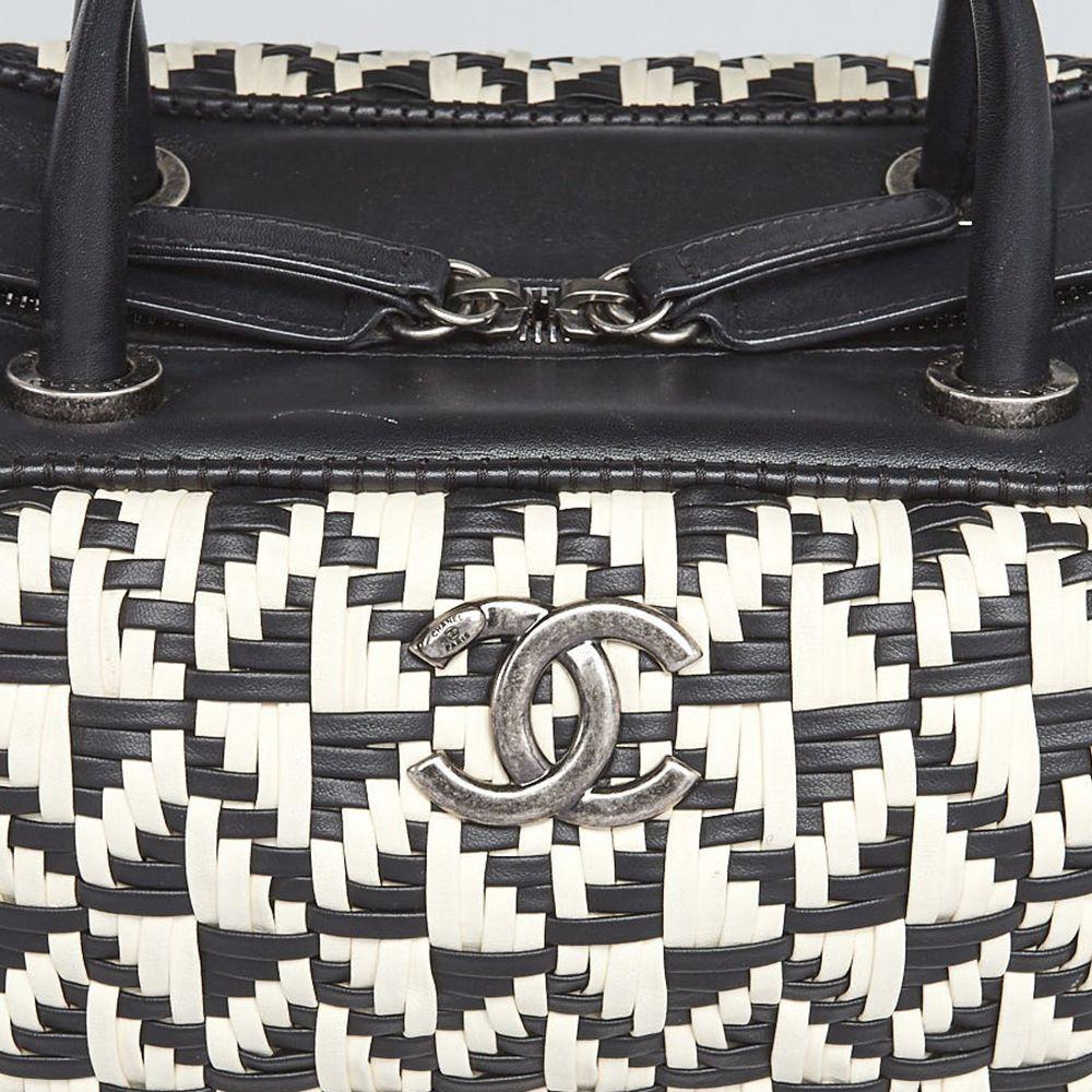 Black Chanel Woven Bowling Bag