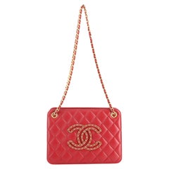 Chanel Woven Chain CC Accordion Tote Quilted Calfskin Small