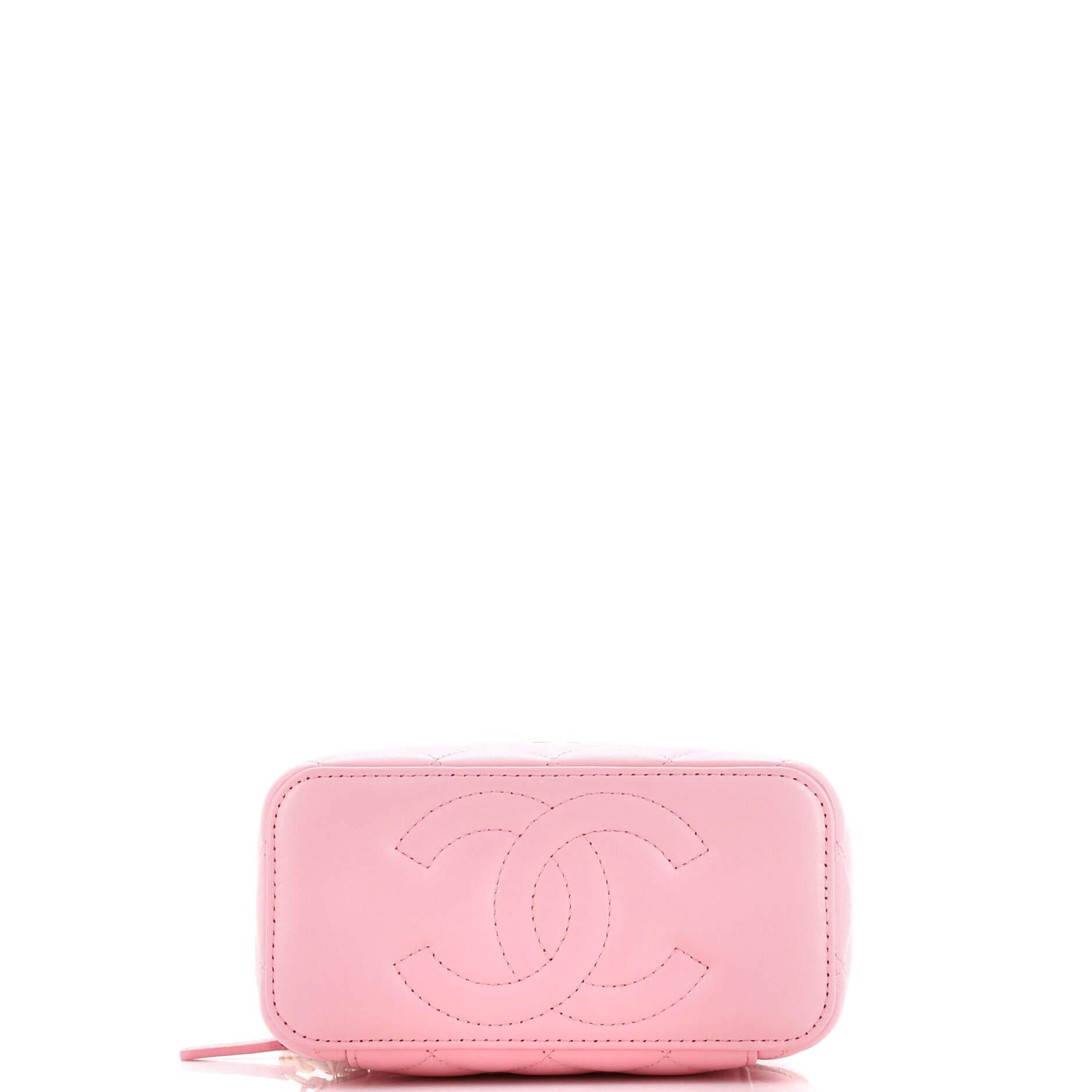 Chanel Woven Chain Top Handle Vanity Case with Chain Quilted Lambskin Small 1