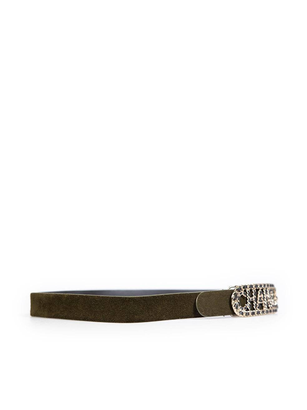 Black Chanel Woven Logo Buckle Suede Belt For Sale
