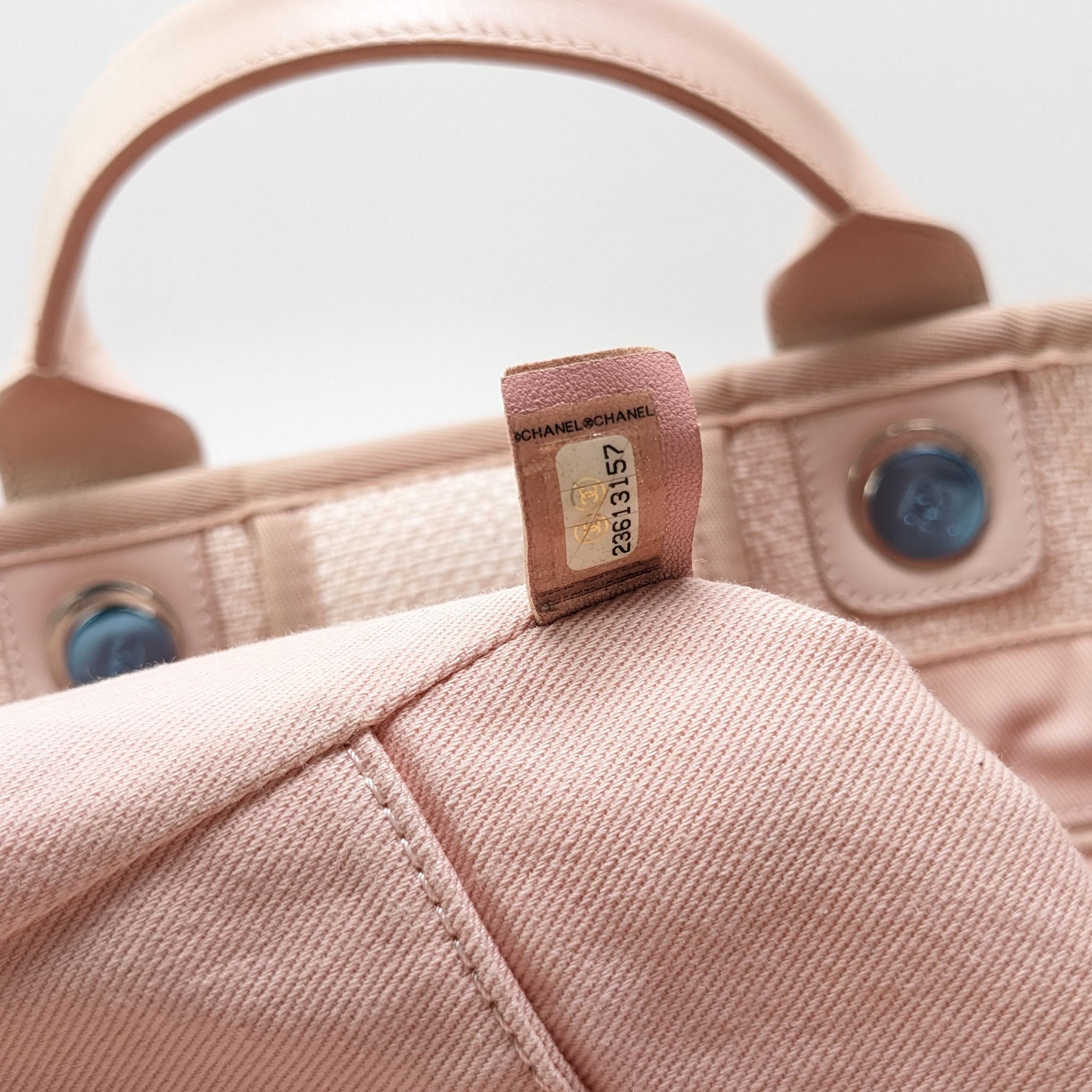 Chanel Woven Raffia Pink Medium Deauville Tote Bag 1