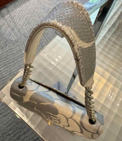 Chanel Woven Straw Camellia Print Medium Single Flap