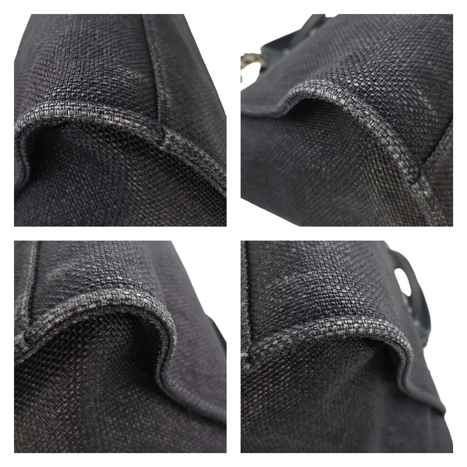 Chanel Woven Straw Raffia Medium Deauville Tote Black 8