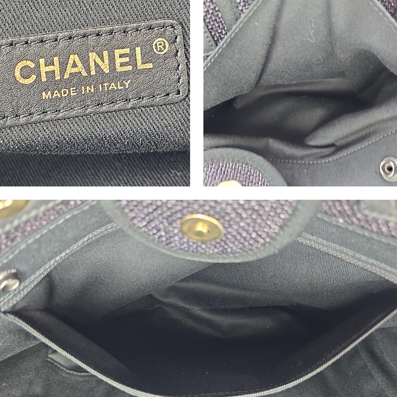 Chanel Woven Straw Raffia Medium Deauville Tote Black 4