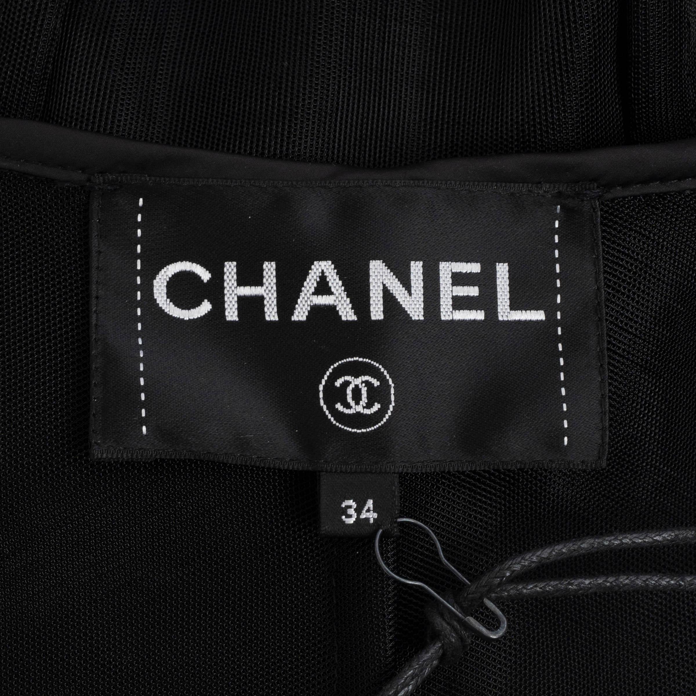 CHANEL x PHARELL WILLIAMS black 2019 19P LOGO MESH Bomber Jacket 34 XXS 2