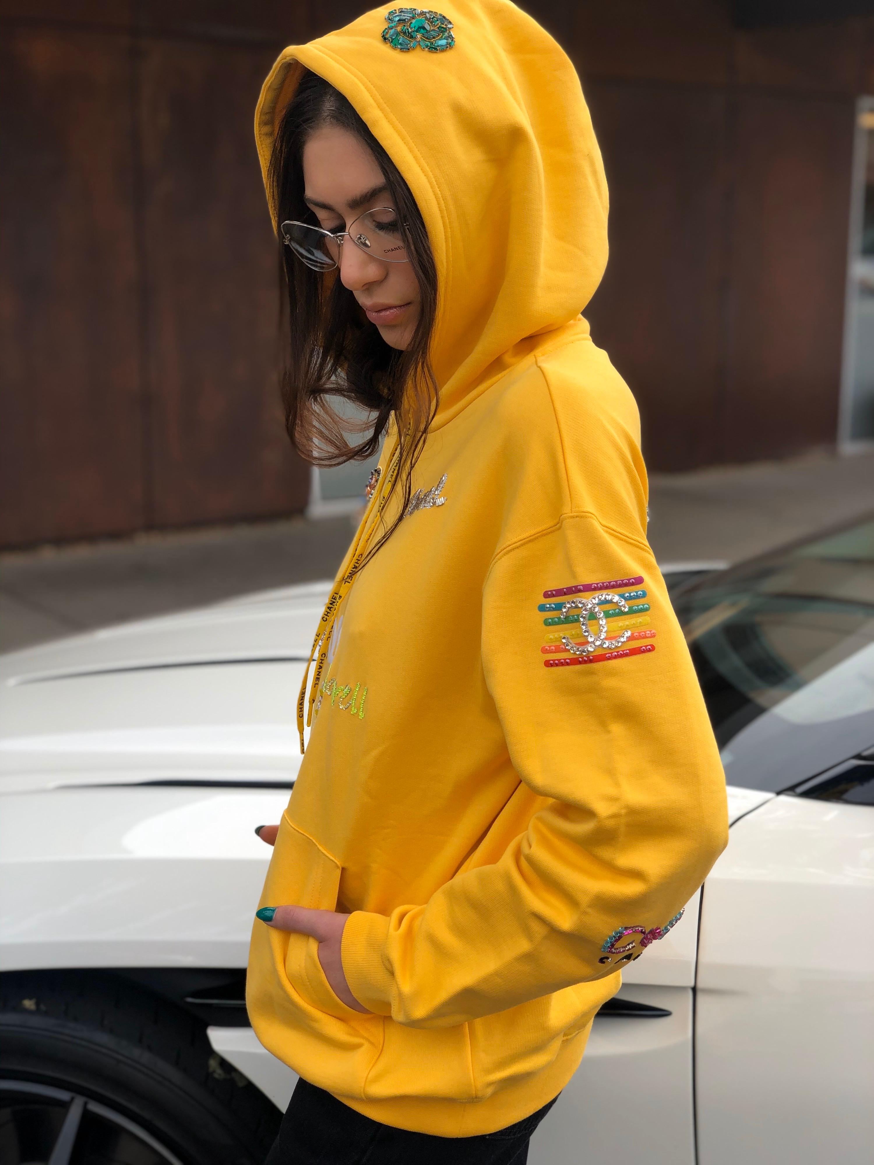 Jaune Chanel x Pharrell - Veste à capuche jaune tournesol appliqué, 2019  en vente