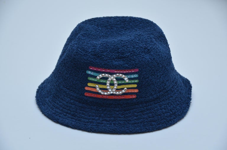 Chanel x Pharrell Capsule Collection Bucket Hat Crystals Blue L