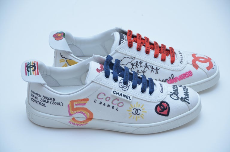 Chanel x Pharrell Capsule Collection Canvas Sneakers Size 39.5 Woman NEW at  1stDibs | coco chanel pharrell sneakers, chanel pharrell shoes, coco chanel  sneakers