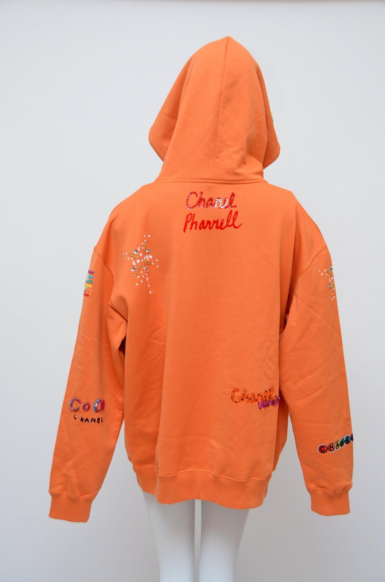 Chanel x Pharrell Capsule Collection Hoodie Lesage Embroidery Orange M ...