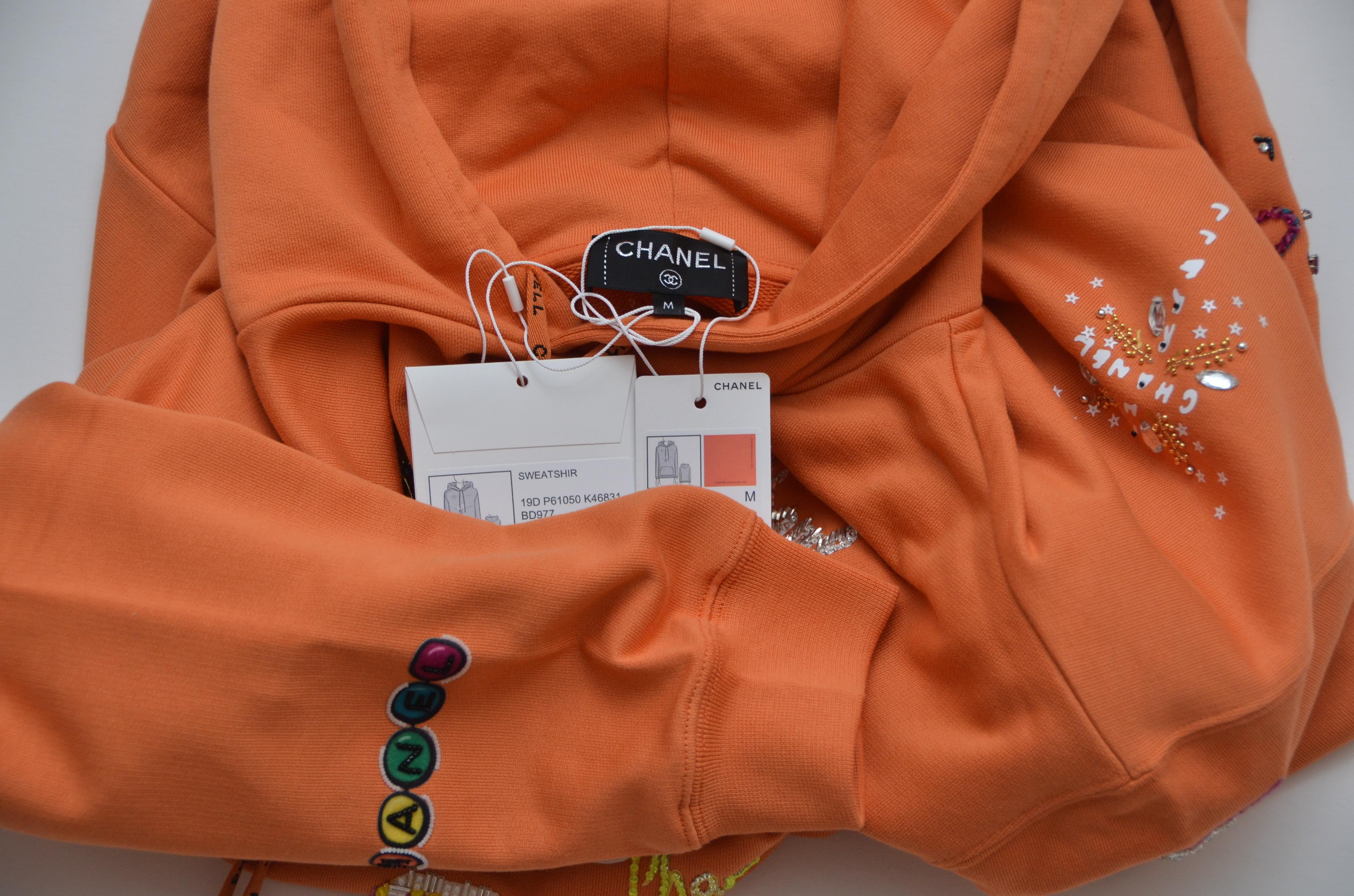 Chanel x Pharrell Capsule Collection Hoodie  Lesage Embroidery  Orange M  NEW 1