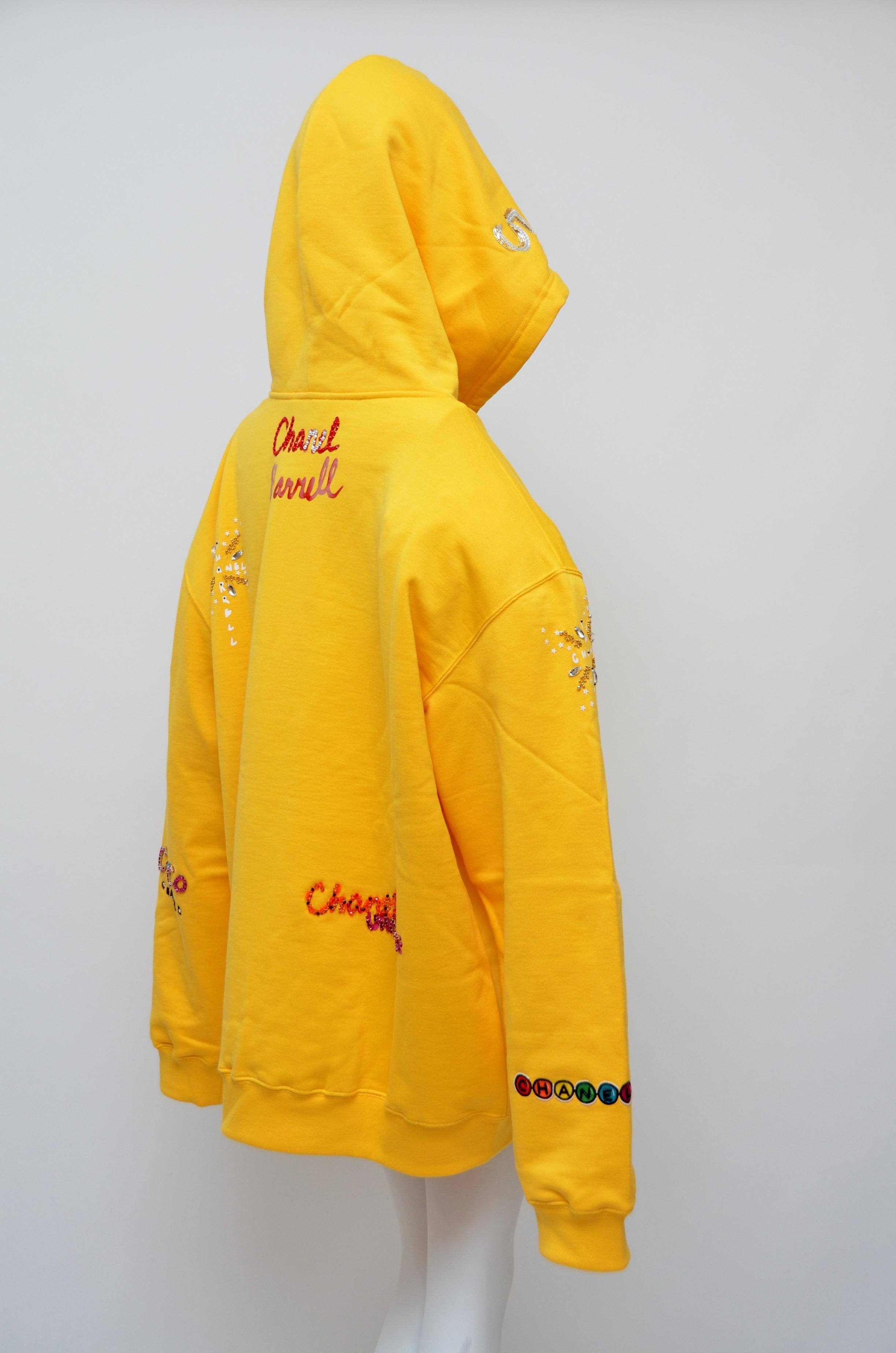 yellow black chanel hoodie