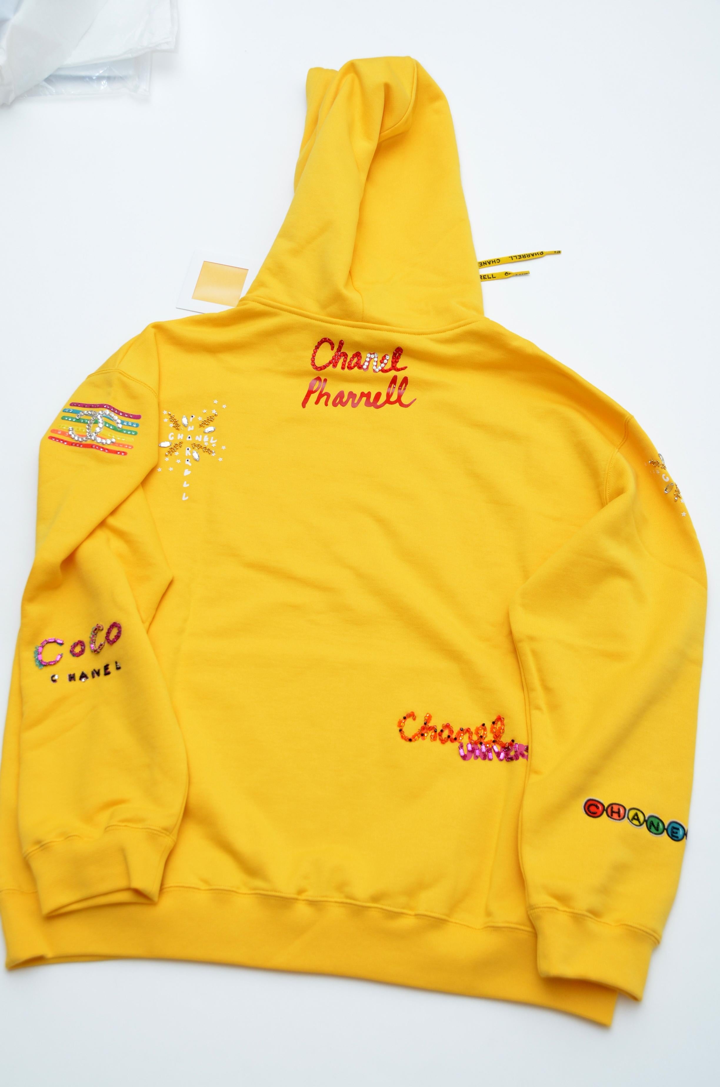  Chanel x Pharrell Capsule Collection Hoodie  Lesage Embroidery Yellow  L NEW 1