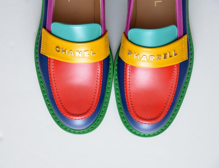Chanel x Pharrell Capsule Collection Multicolor Loafers Size 39.5 Woman NEW