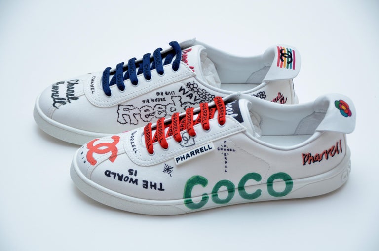 Chanel x Pharrell Capsule Collection Sneakers Size 42 Men NEW at 1stDibs | chanel  shoes men, chanel x pharrell williams sneakers, chanel sneakers men