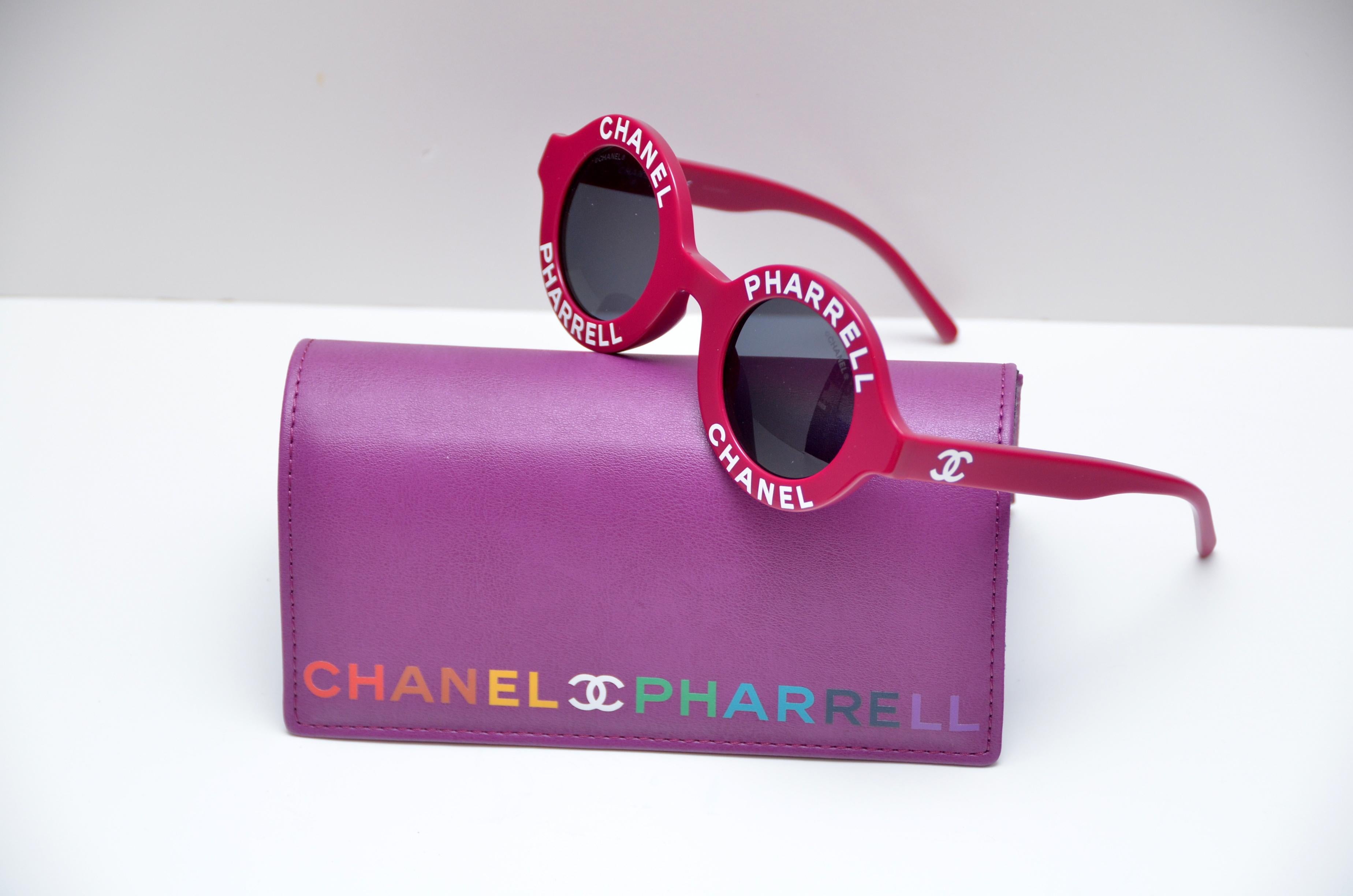 100% guaranteed authentic Chanel x Pharrell Capsule Collection Sunglasses .  
An urban capsule collection highlighting Pharrell Williams’ longterm relationship with the House of Chanel and initiated by Karl Lagerfeld .  
Color : Violet 
Please