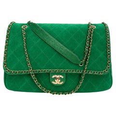 Chanel x Pharrell Large Shoulder Bag – Green Suede & Leather