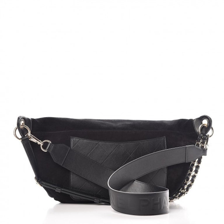 Chanel x Pharrell NEW Black Leather Suede Gold Fanny Pack Bum Waist ...