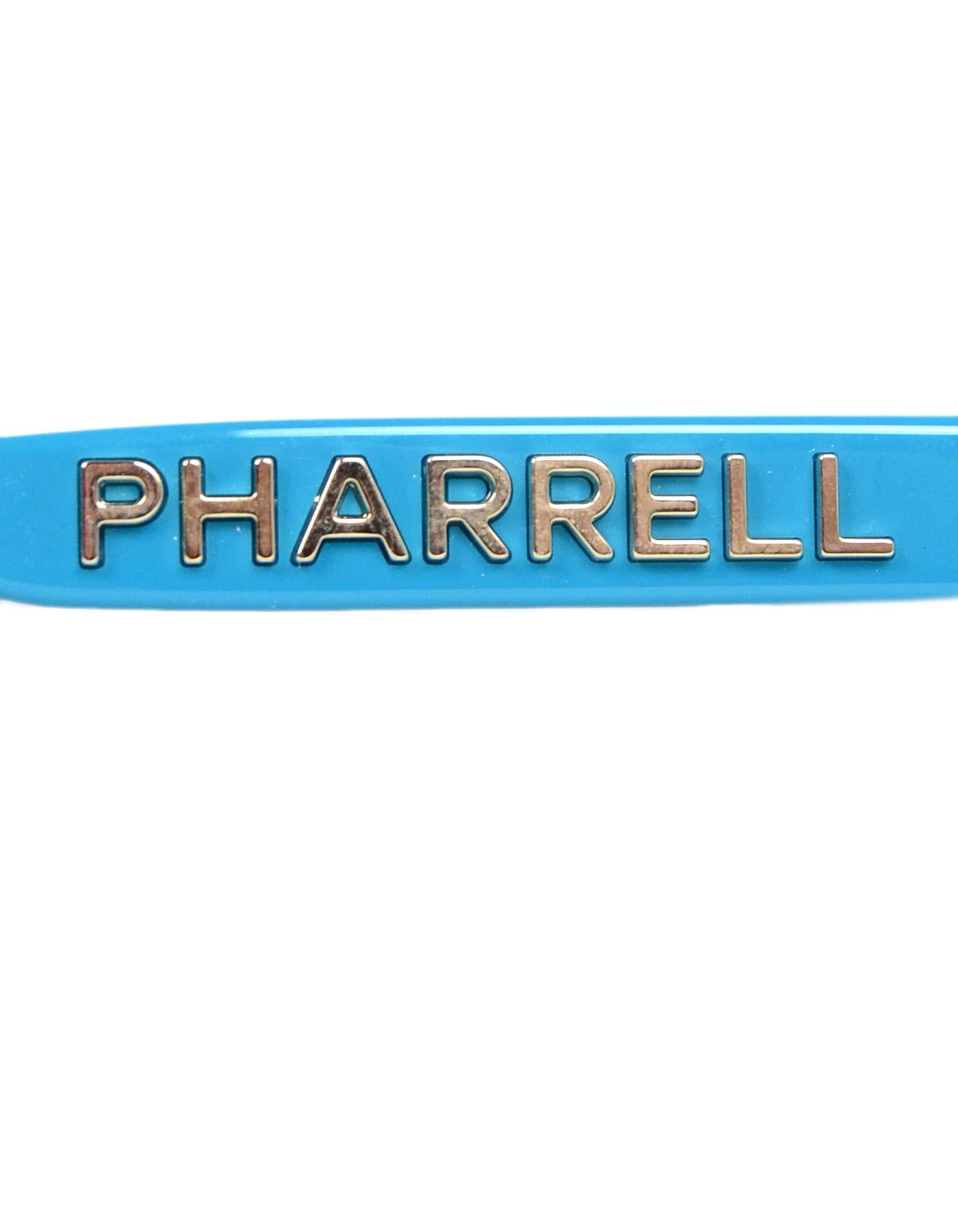 Chanel x Pharrell Williams 2019 Blue & Grey Small Rectangular Sunglasses In New Condition In New York, NY
