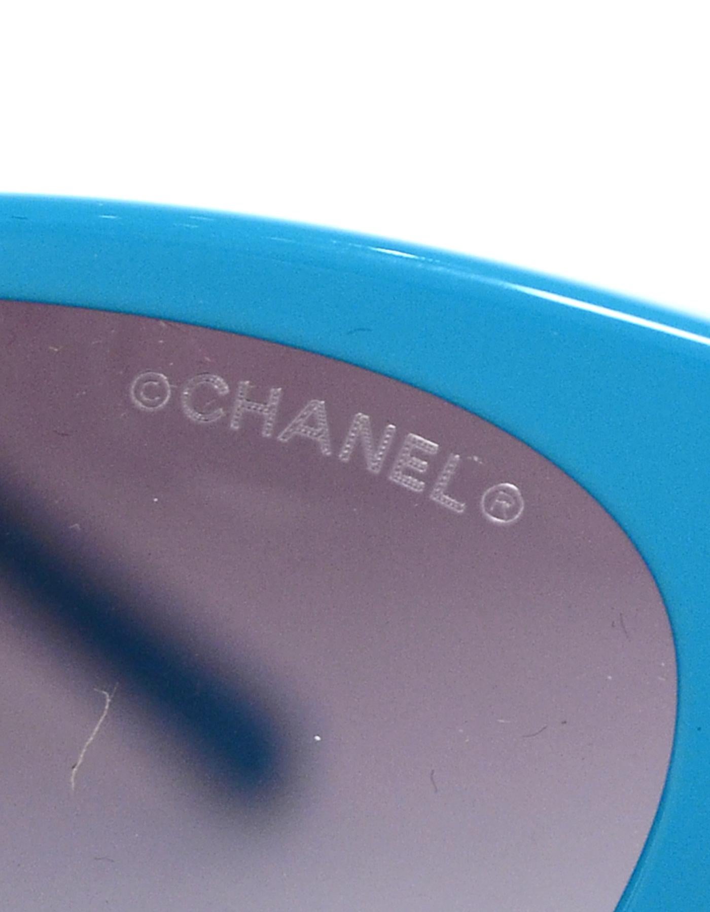 Chanel x Pharrell Williams 2019 Blue & Grey Small Rectangular Sunglasses 2