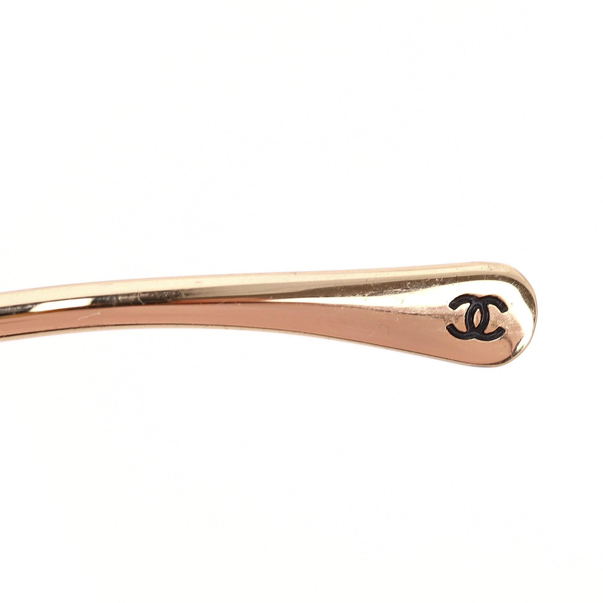 Chanel x Pharrell Williams Gold Plated Round Sunglasses For Sale 1