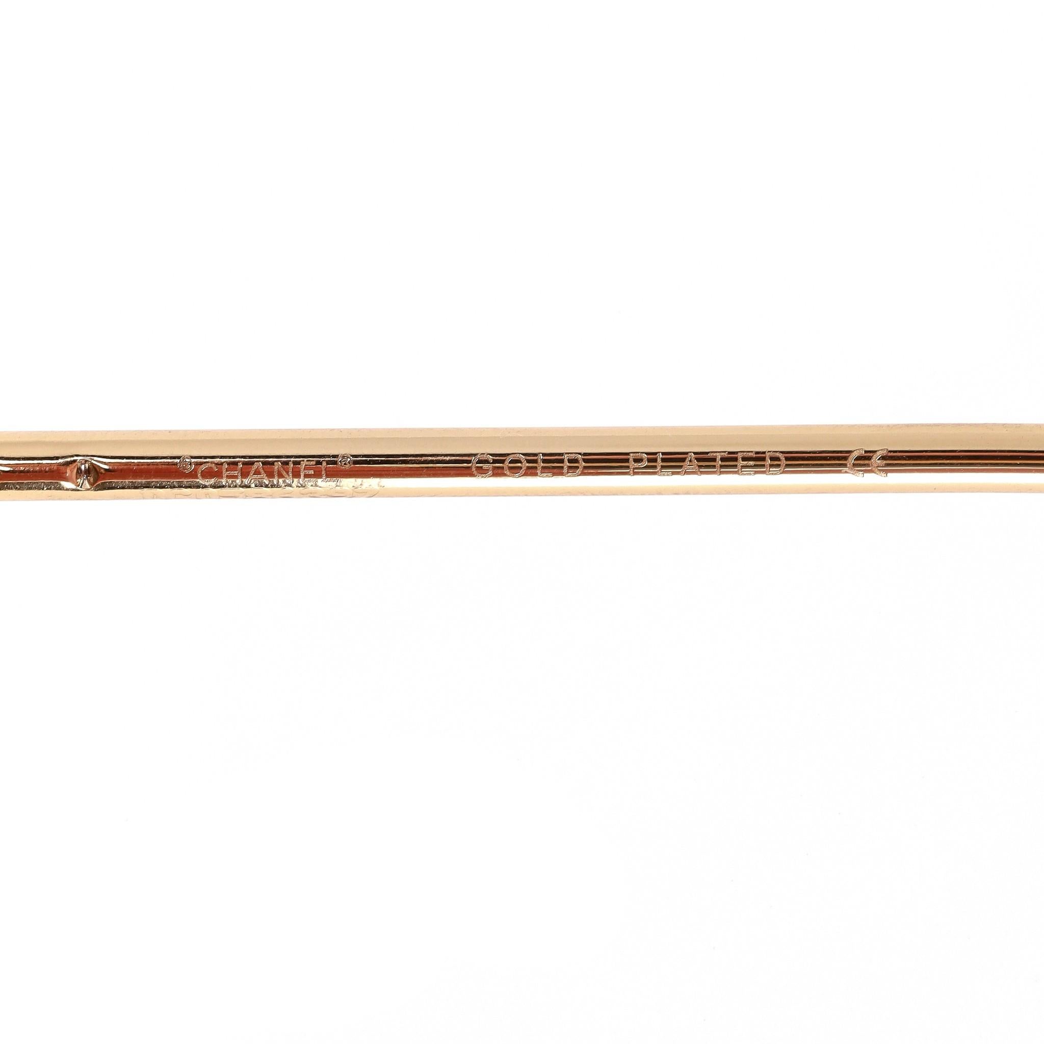 Chanel x Pharrell Williams Gold Plated Round Sunglasses For Sale 2