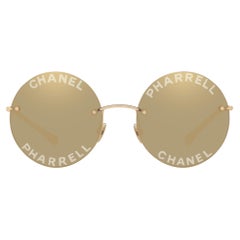 Chanel x Pharrell Williams Vergoldete Runde Sonnenbrille