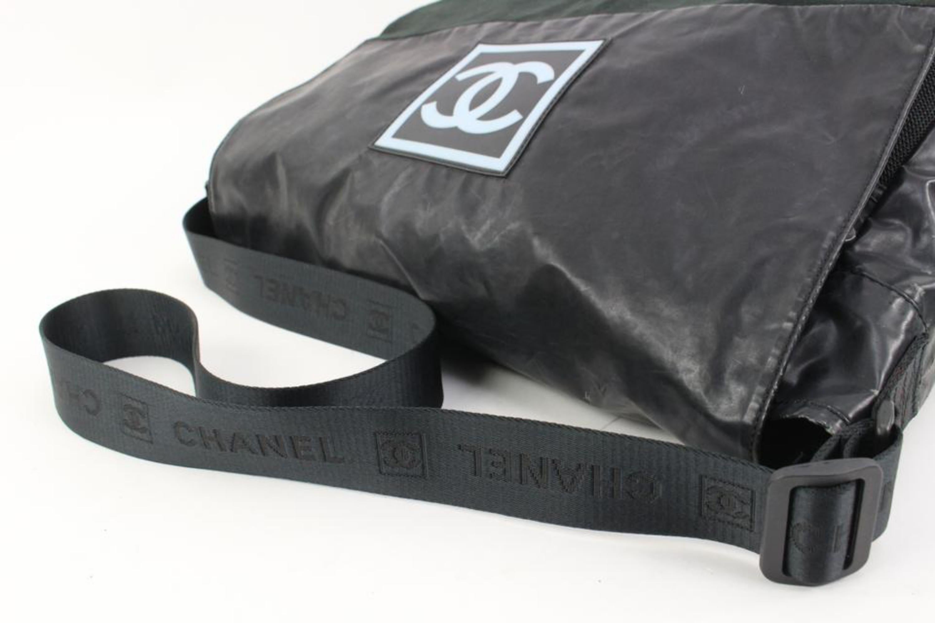 Chanel XL Black Sports Logo CC Messenger Crossbody Bag 71ck315s For Sale 2