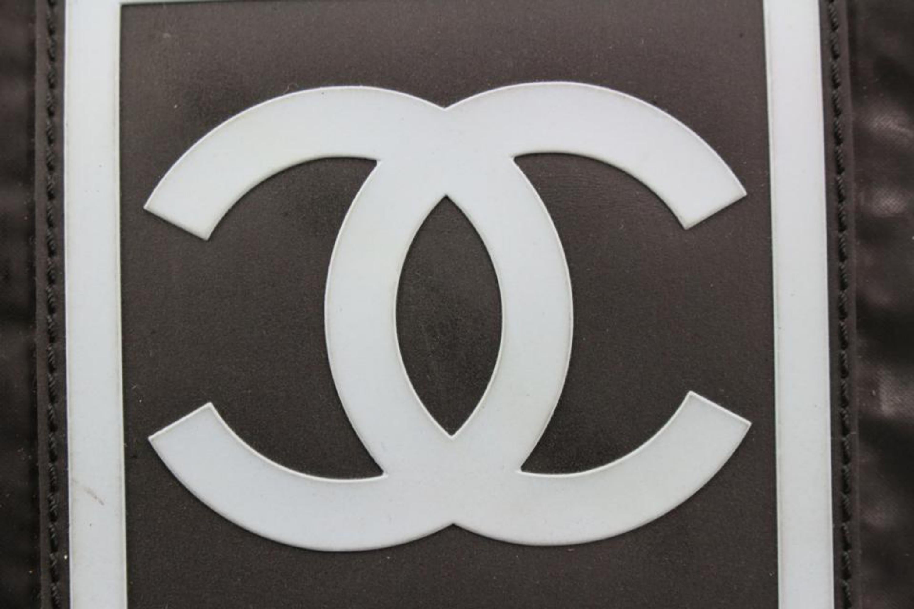 Chanel XL Schwarz Sport Logo CC Messenger Umhängetasche 71ck315s im Angebot 4
