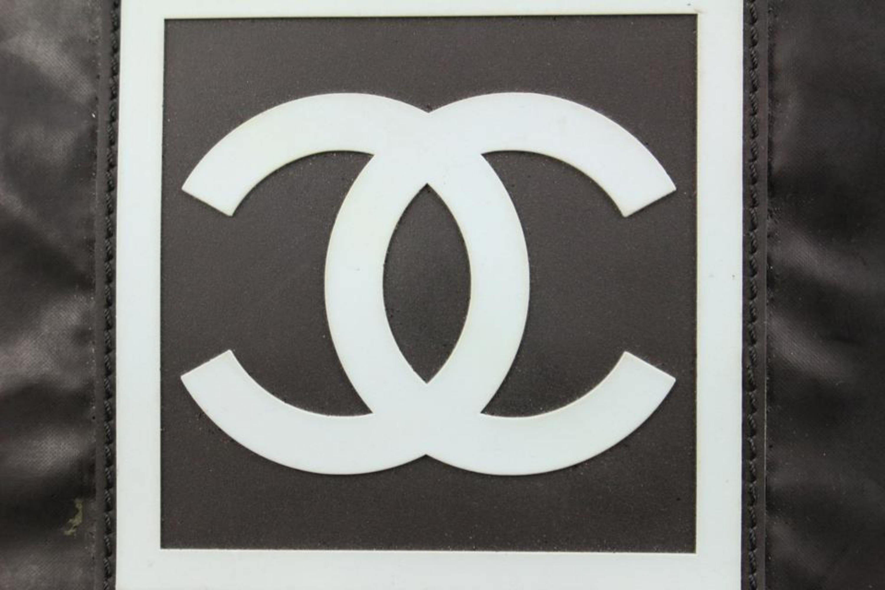 Sac messager Chanel XL noir avec logo sportif 92cz418s en vente 5