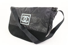Chanel XL Black Sports Logo Messenger Bag 92cz418s