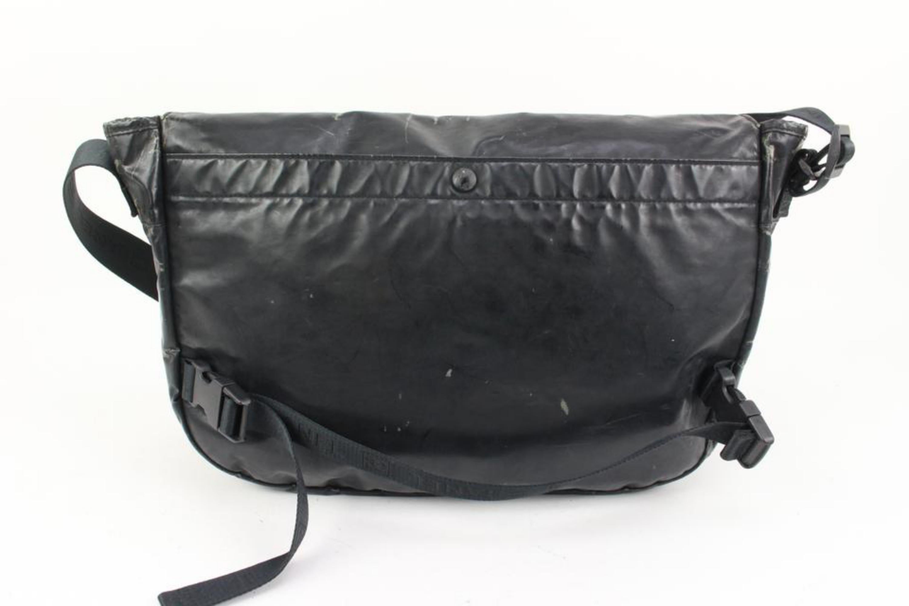 Sac messager Chanel XL noir avec logo sportif 92cz418s en vente 2