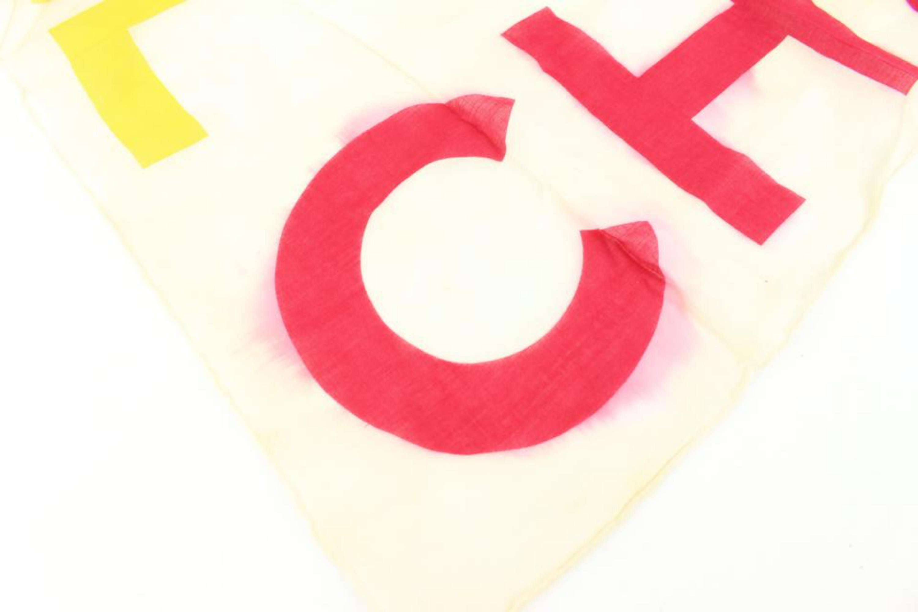 Chanel XL CC Logo Multicolor Shawl Scarf Stole 13c33 For Sale 2