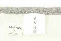 Chanel XL Grey Terry Cloth CC Sports Logo Beach Towel 46ck37s