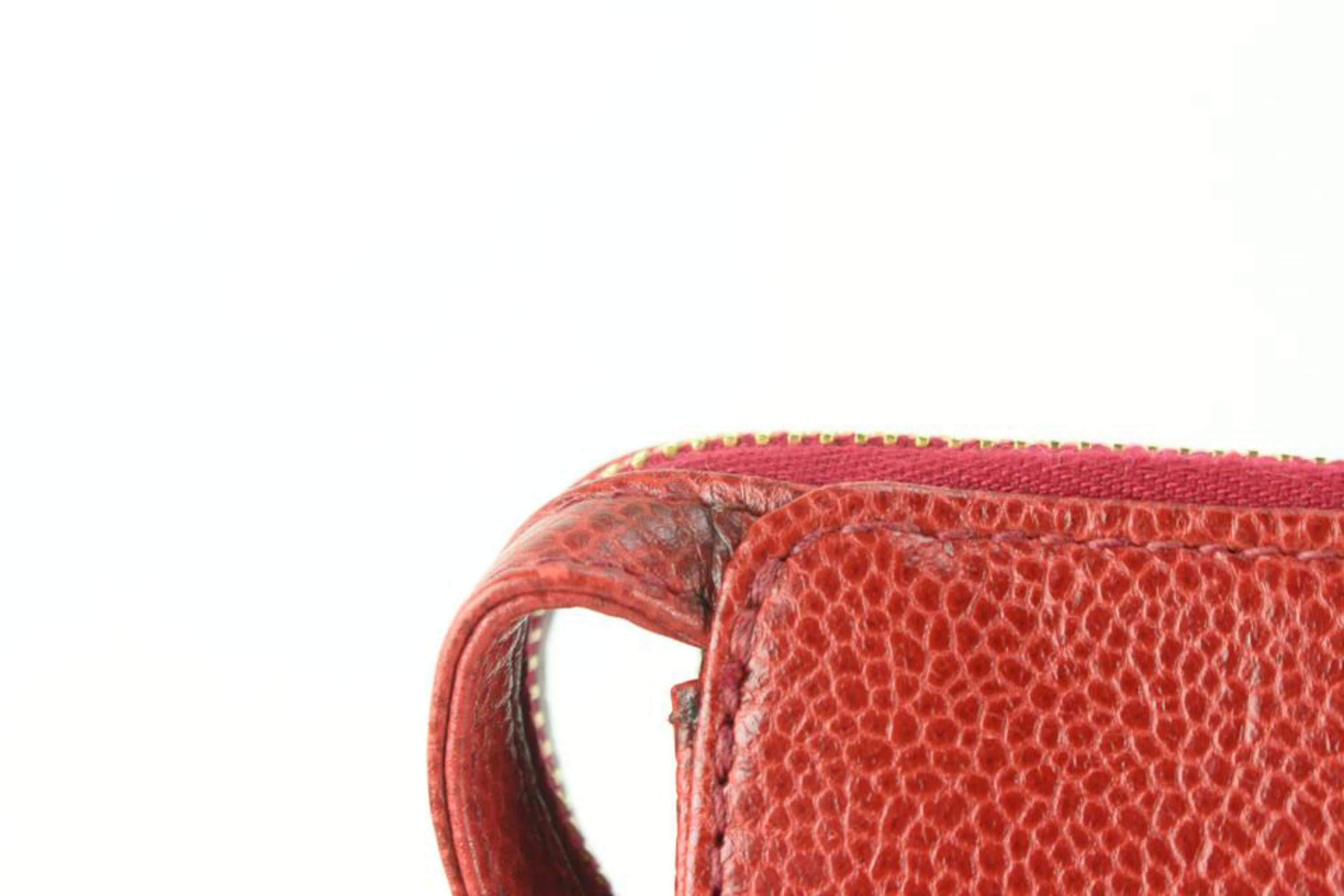 Chanel XL Jumbo Red Caviar CC Logo Leather Timeless Portfolio Clutch 70cc817s 4