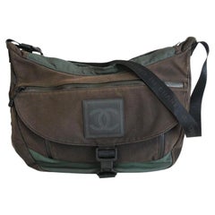 Vintage Chanel XL Khaki CC Log Sports Messenger 857870