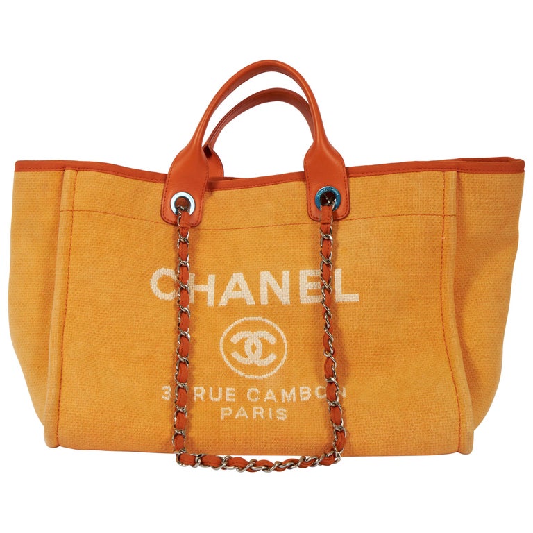 Chanel XL Orange Deauville Shopper at 1stDibs