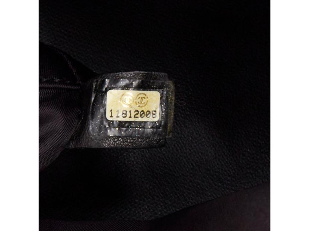 CHANEL XL Paris-Biarritz black coated canvas silver CC crossbody travel hobo bag en vente 6