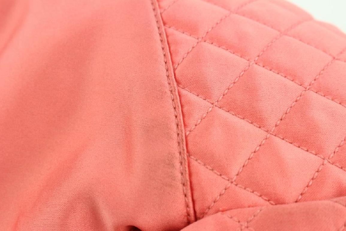 Chanel XL Pink Quilted Satin Hobo Chain Bag 1025c19 6