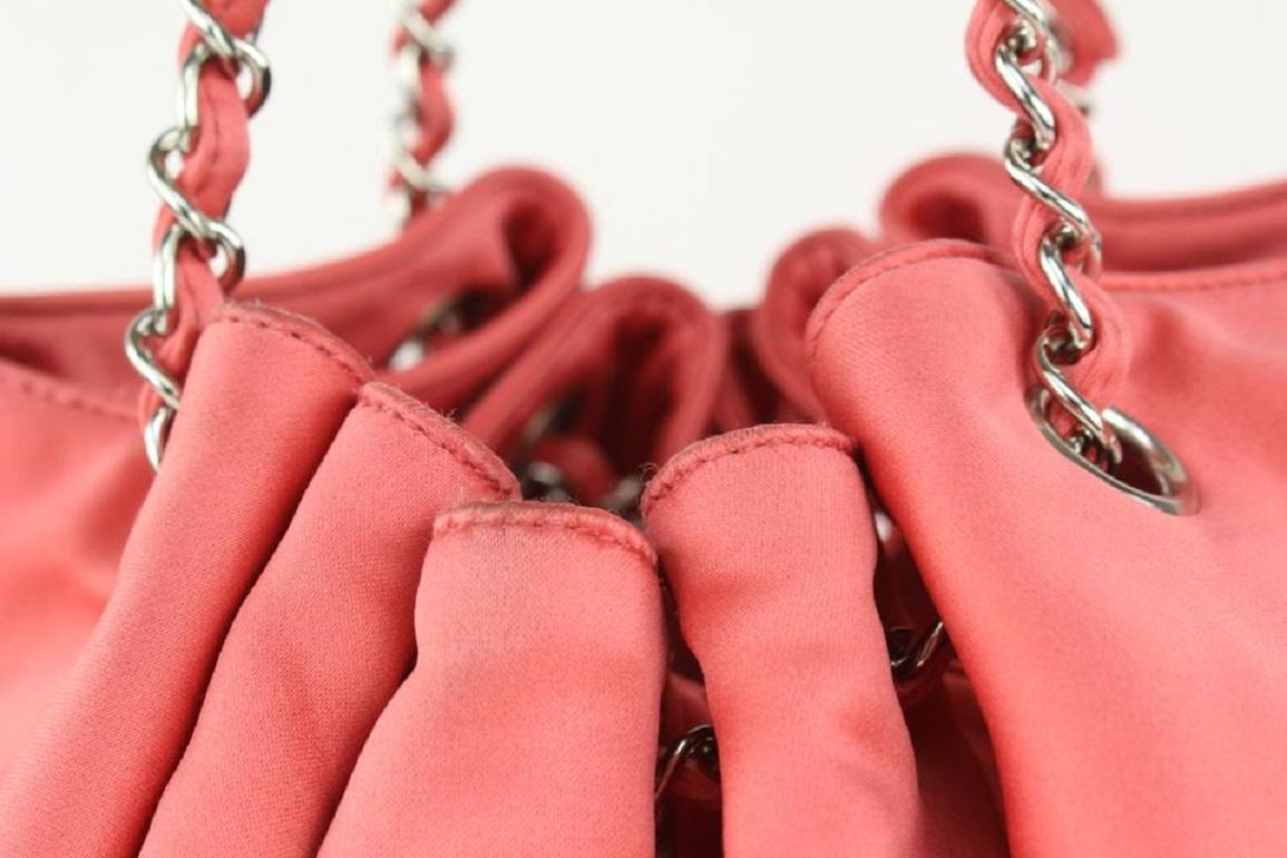 Chanel XL Pink Quilted Satin Hobo Chain Bag 1025c19 7